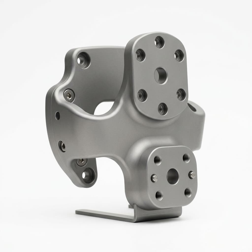 CNC machined robot gripper bracket with 304 stainless steel EOAT interface features