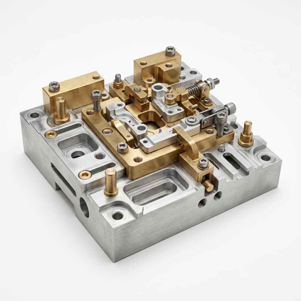 Custom CNC machined robot nest used for secure CAD and supplier onboarding discussion