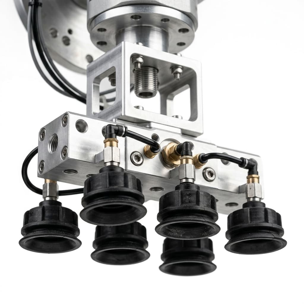 Industrial robotic vacuum gripper component for airflow and service planning